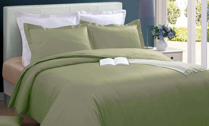 230TC Oversize Duvet Cover SetFull-Queen in SAGE color