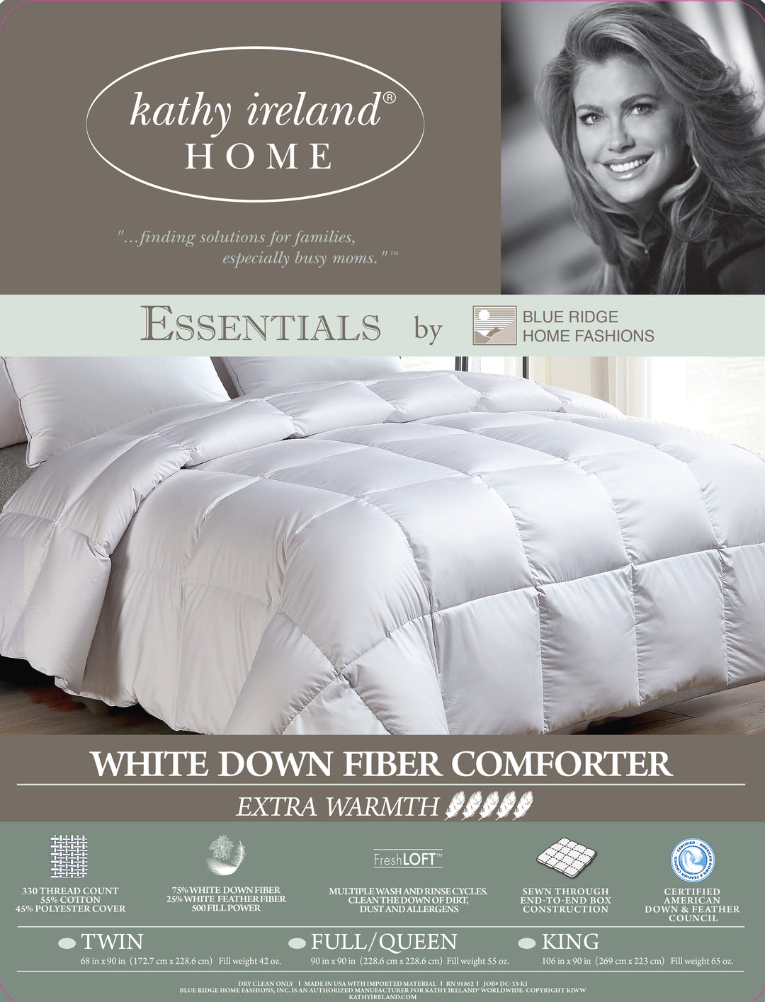 Kathy Ireland Home shops White Goose Feather and Down Comforter