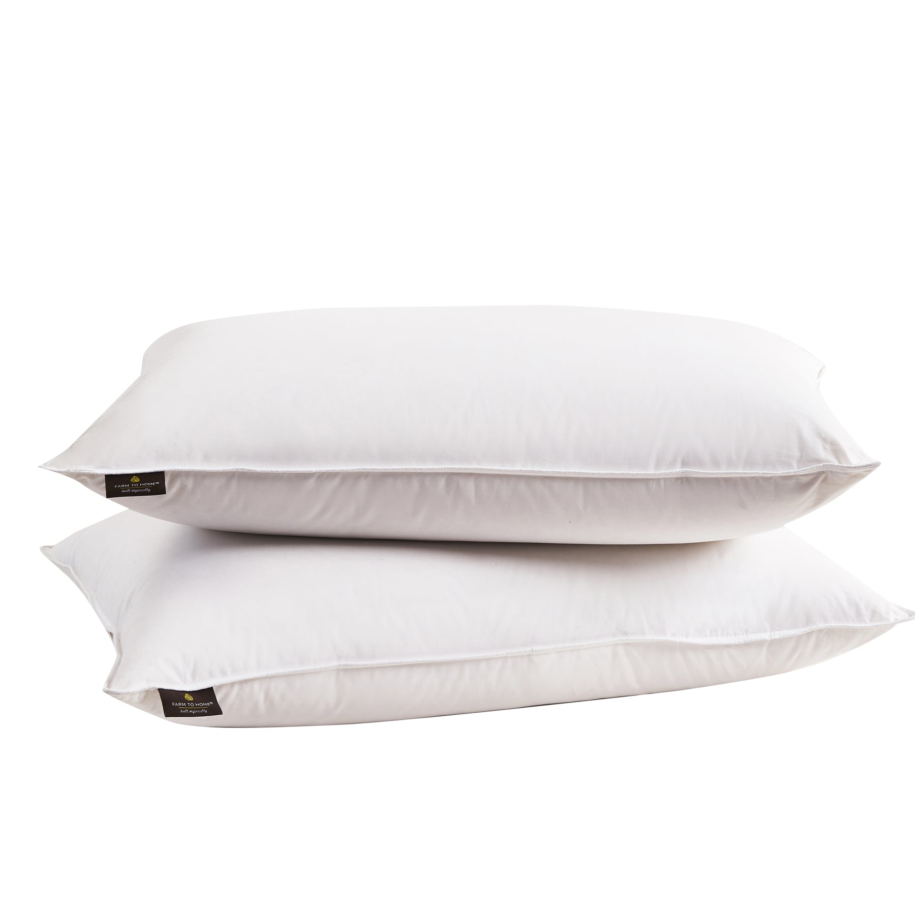 2 Pack Firm White Duck Feather & Down Bed Pillow - King | BOKSER Home